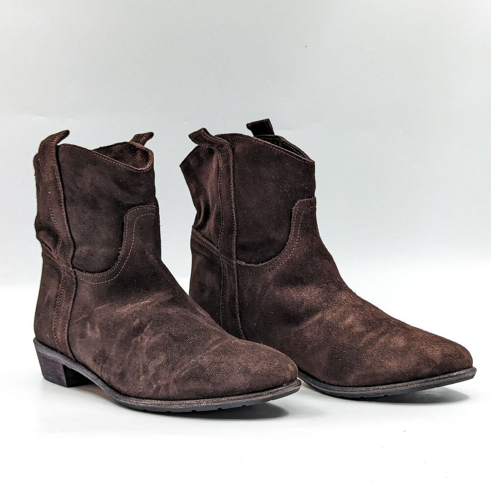 Fabio Rusconi Women Brown Suede Western Cowboy Vibram Festival Boots size 8.5US